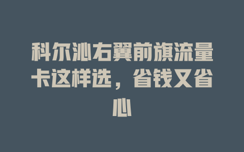 科尔沁右翼前旗流量卡这样选，省钱又省心