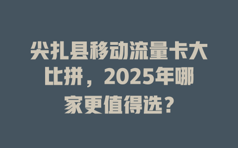 尖扎县移动流量卡大比拼，2025年哪家更值得选？