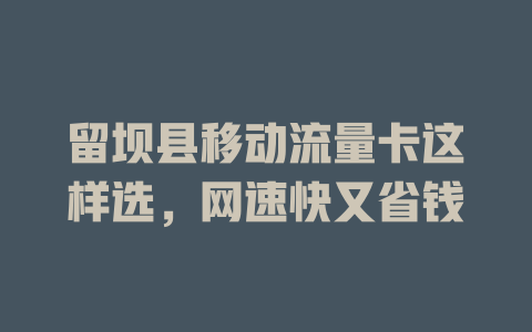 留坝县移动流量卡这样选，网速快又省钱
