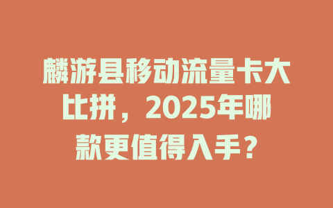 麟游县移动流量卡大比拼，2025年哪款更值得入手？
