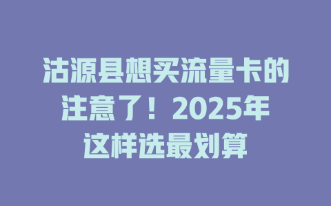 沽源县想买流量卡的注意了！2025年这样选最划算