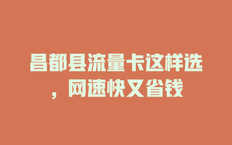 昌都县流量卡这样选，网速快又省钱