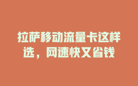 拉萨移动流量卡这样选，网速快又省钱