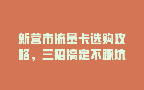 新营市流量卡选购攻略，三招搞定不踩坑