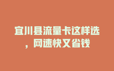 宜川县流量卡这样选，网速快又省钱