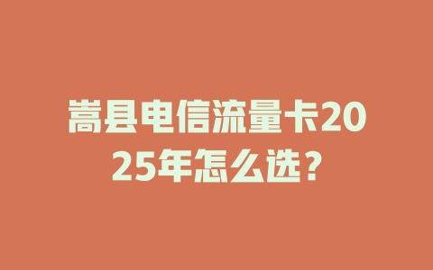 嵩县电信流量卡2025年怎么选？