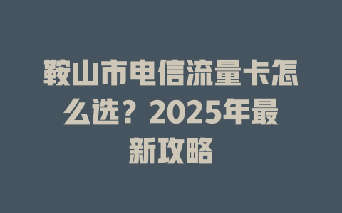 鞍山市电信流量卡怎么选？2025年最新攻略