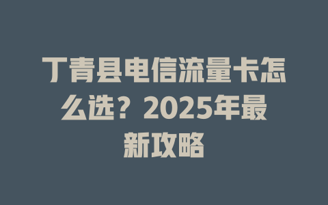 丁青县电信流量卡怎么选？2025年最新攻略