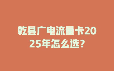乾县广电流量卡2025年怎么选？