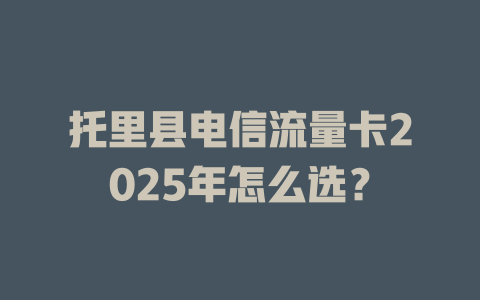 托里县电信流量卡2025年怎么选？