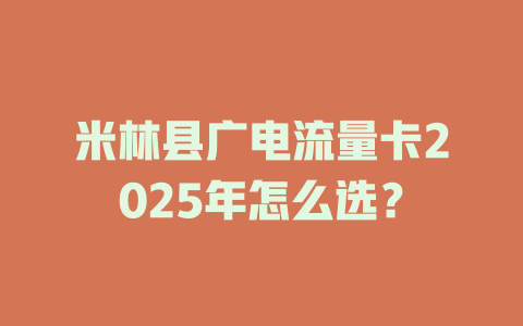 米林县广电流量卡2025年怎么选？