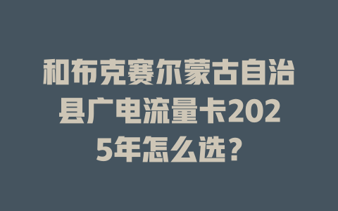 和布克赛尔蒙古自治县广电流量卡2025年怎么选？