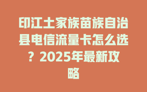 印江土家族苗族自治县电信流量卡怎么选？2025年最新攻略