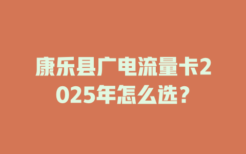 康乐县广电流量卡2025年怎么选？