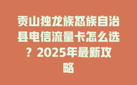 贡山独龙族怒族自治县电信流量卡怎么选？2025年最新攻略