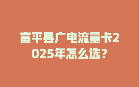 富平县广电流量卡2025年怎么选？