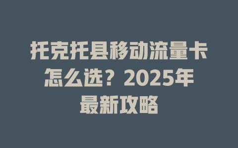 托克托县移动流量卡怎么选？2025年最新攻略