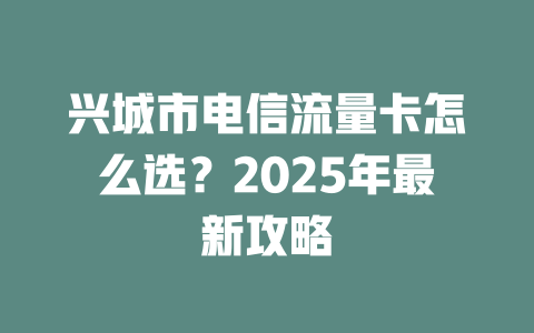 兴城市电信流量卡怎么选？2025年最新攻略