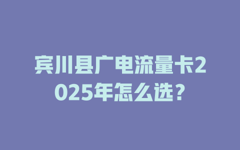 宾川县广电流量卡2025年怎么选？