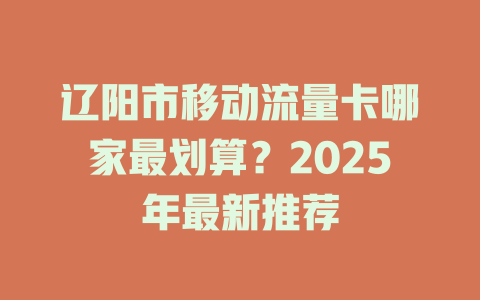 辽阳市移动流量卡哪家最划算？2025年最新推荐