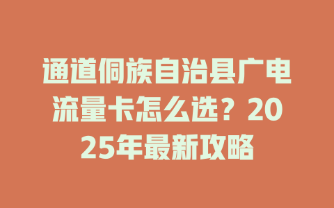 通道侗族自治县广电流量卡怎么选？2025年最新攻略