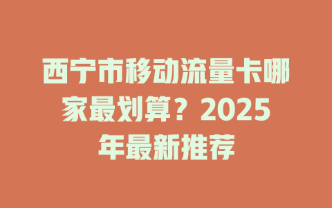西宁市移动流量卡哪家最划算？2025年最新推荐