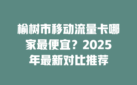榆树市移动流量卡哪家最便宜？2025年最新对比推荐