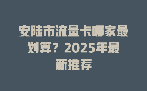 安陆市流量卡哪家最划算？2025年最新推荐