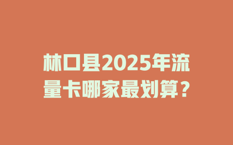 林口县2025年流量卡哪家最划算？