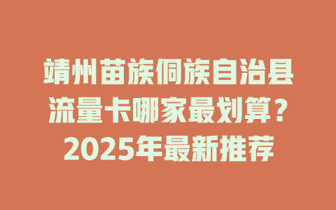 靖州苗族侗族自治县流量卡哪家最划算？2025年最新推荐