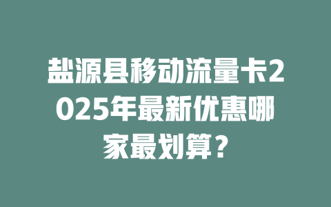 盐源县移动流量卡2025年最新优惠哪家最划算？
