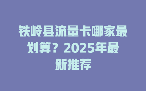 铁岭县流量卡哪家最划算？2025年最新推荐