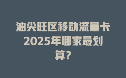 油尖旺区移动流量卡2025年哪家最划算？