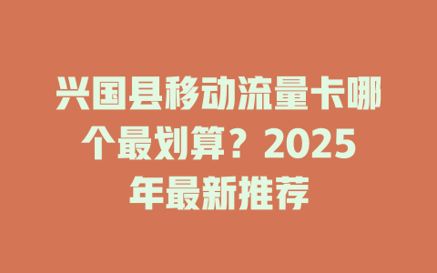 兴国县移动流量卡哪个最划算？2025年最新推荐