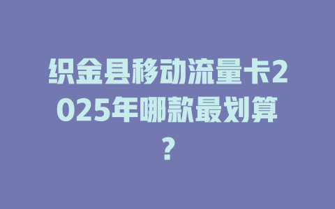 织金县移动流量卡2025年哪款最划算？