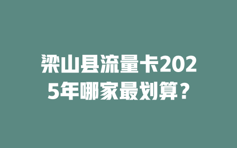 梁山县流量卡2025年哪家最划算？