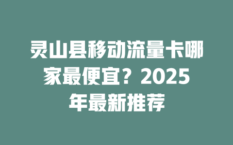 灵山县移动流量卡哪家最便宜？2025年最新推荐