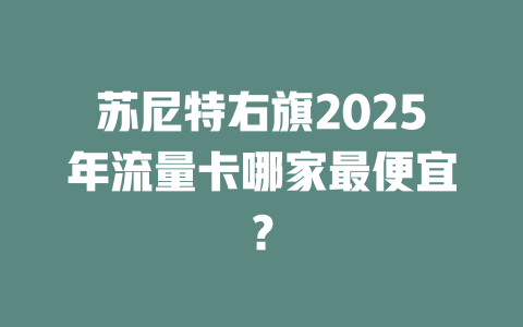 苏尼特右旗2025年流量卡哪家最便宜？