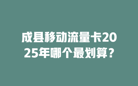 成县移动流量卡2025年哪个最划算？
