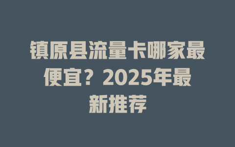 镇原县流量卡哪家最便宜？2025年最新推荐