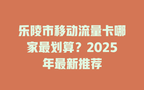 乐陵市移动流量卡哪家最划算？2025年最新推荐