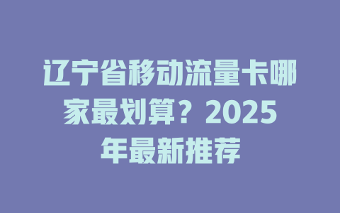 辽宁省移动流量卡哪家最划算？2025年最新推荐