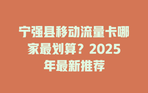 宁强县移动流量卡哪家最划算？2025年最新推荐