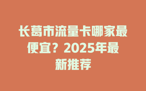 长葛市流量卡哪家最便宜？2025年最新推荐