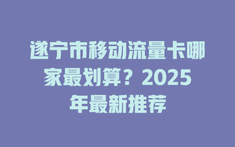 遂宁市移动流量卡哪家最划算？2025年最新推荐