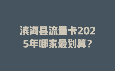 滨海县流量卡2025年哪家最划算？