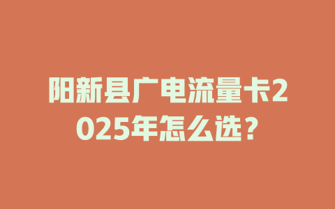 阳新县广电流量卡2025年怎么选？