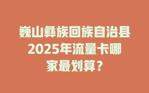 巍山彝族回族自治县2025年流量卡哪家最划算？
