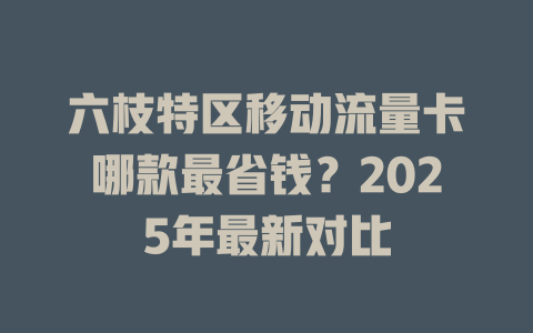 六枝特区移动流量卡哪款最省钱？2025年最新对比
