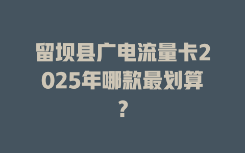 留坝县广电流量卡2025年哪款最划算？